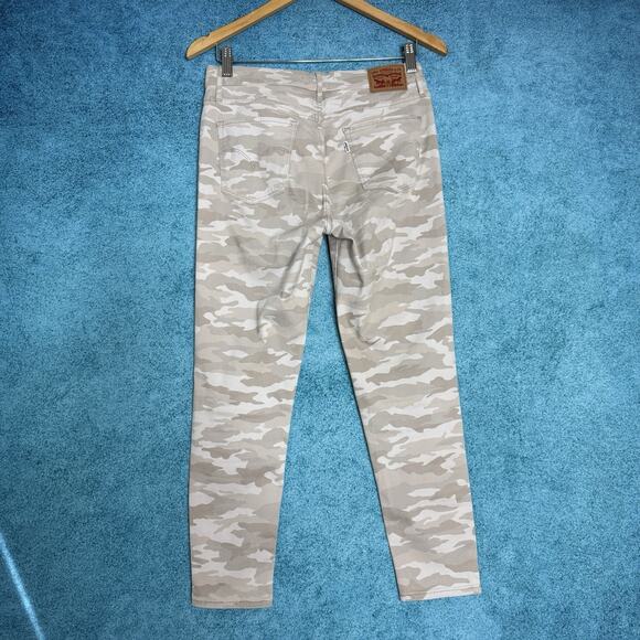 Levi’s 720 High-Rise Super Skinny Women’s Size 28 Camo White Beige Stretch - Picture 2 of 16